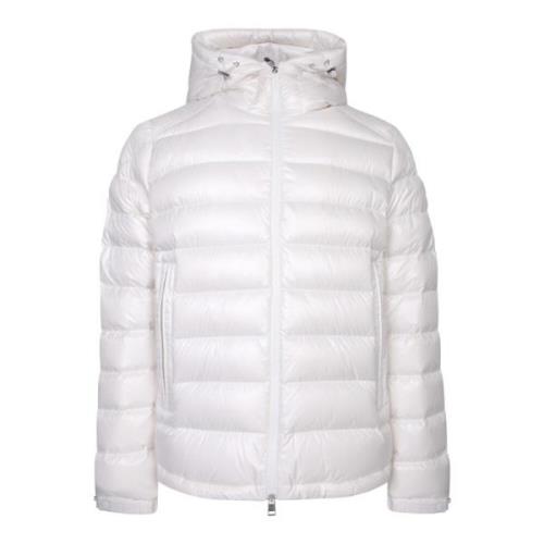 Gewatteerde jas met capuchon Moncler , White , Heren