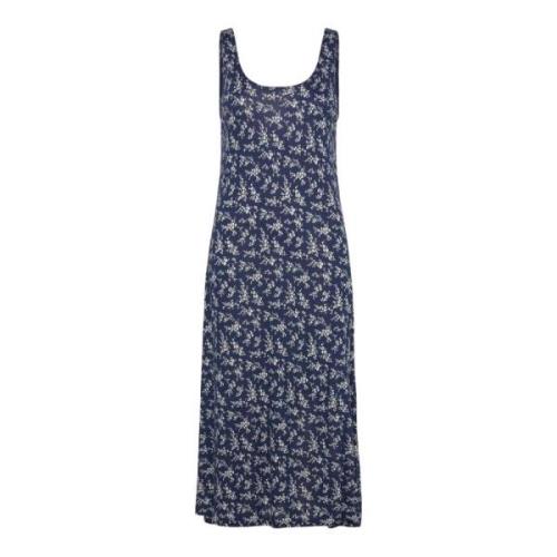 Navy bloemen midi jurk Ralph Lauren , Blue , Dames