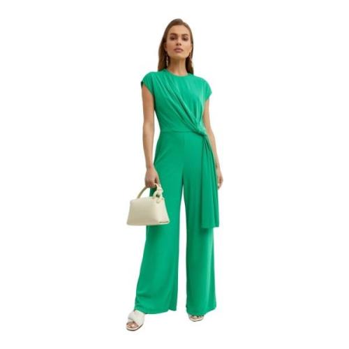 Groene jumpsuit met strik Ralph Lauren , Green , Dames