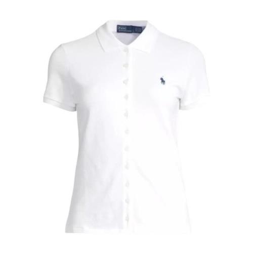 Wit katoenen poloshirt Ralph Lauren , White , Dames