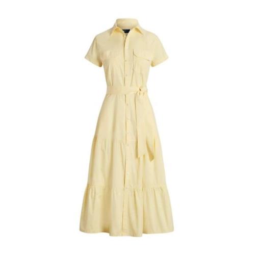 Gele midi-overhemdjurk Ralph Lauren , Yellow , Dames