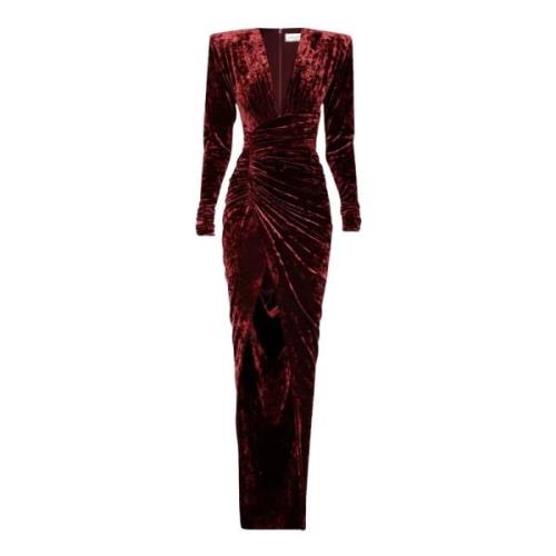 Kersen V-hals jurk met drapering Alexandre Vauthier , Red , Dames