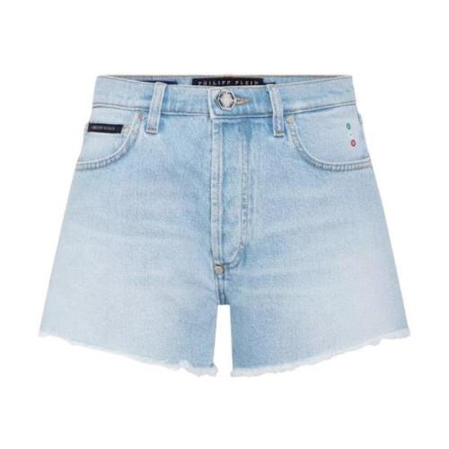 Lichtblauwe Hot Pants Shorts Philipp Plein , Blue , Dames