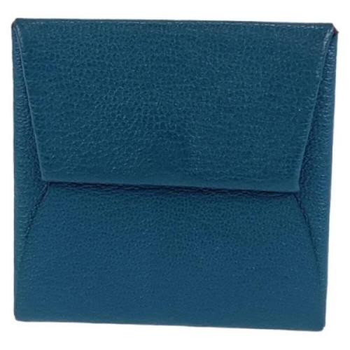 Pre-owned Leather wallets Hermès Vintage , Blue , Dames