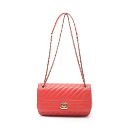 Pre-owned Leather chanel-bags Chanel Vintage , Red , Dames