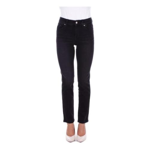 Zwarte Skinny Stretch Jeans met Strass Details Liu Jo , Black , Dames