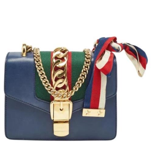 Pre-owned Leather gucci-bags Gucci Vintage , Blue , Dames