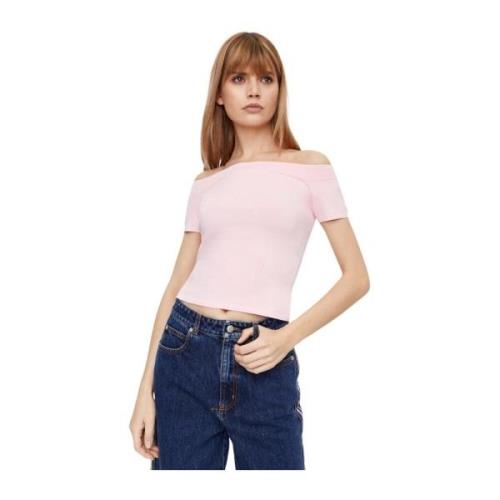 Roze Open Schouder Top Alexander McQueen , Pink , Dames