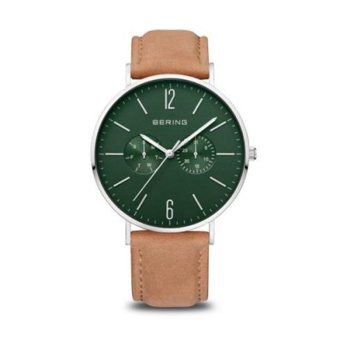 Herenhorloge Classic 40 mm Leren Band 14240-608 Bering , Green , Heren