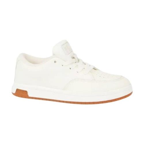 Witte Leren Klassieke Veterschoenen Kenzo , White , Dames