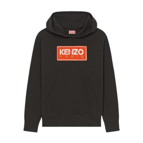 Zwarte hoodie met bedrukt logo Kenzo , Black , Dames