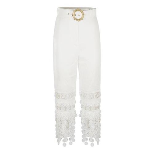 Straight Trousers Zimmermann , White , Dames