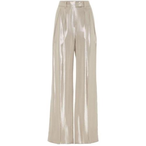 Donkerblauwe Pantalone Broek Brunello Cucinelli , Beige , Dames