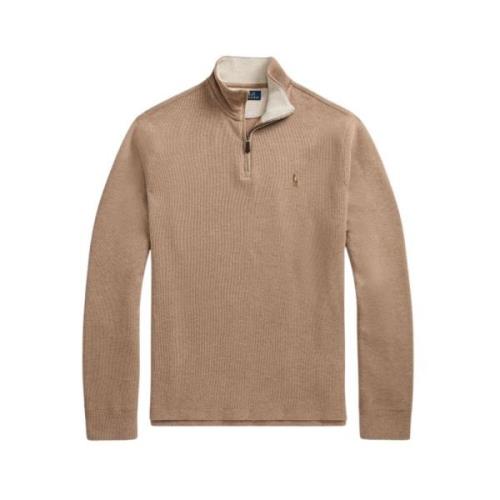 Zachte Estate-Rib Rits Korte Mouw Trui Polo Ralph Lauren , Brown , Her...