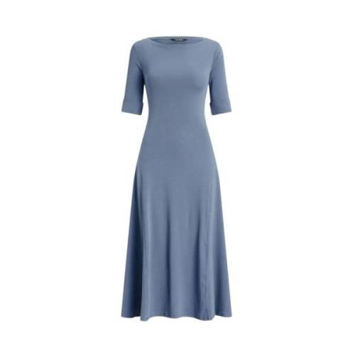 Gebreide midi-jurk in blauw Ralph Lauren , Blue , Dames