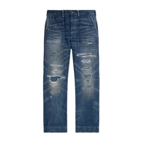 Blauwe jeans met decoratieve slijtage Classic Fit Ralph Lauren , Blue ...