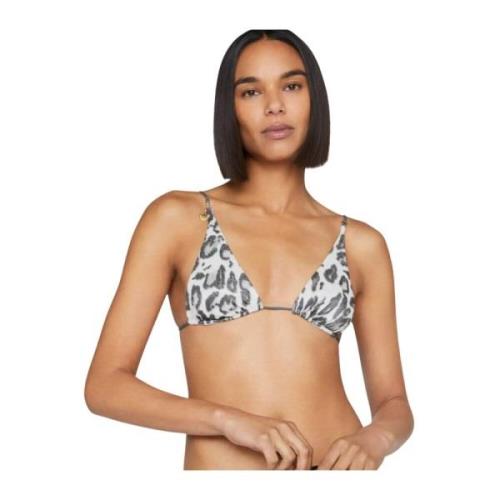 Witte Luipaardprint Bikini Top Stella McCartney , Gray , Dames