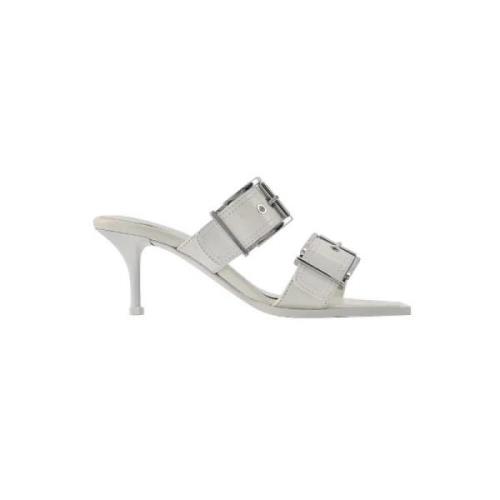 Leather sandals Alexander McQueen , White , Dames