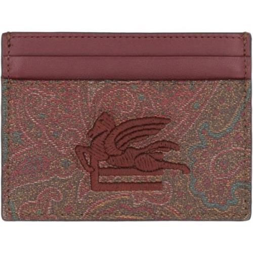 Kaarthouder met paisley motief en leer Etro , Red , Heren