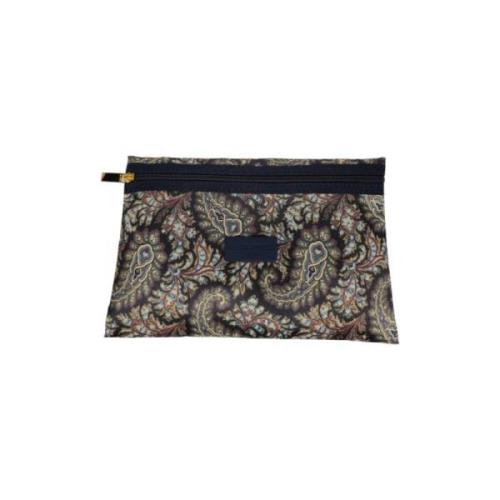 Kleine zwarte geprinte damespouch Etro , Black , Dames