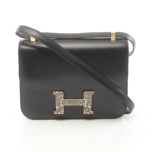 Pre-owned Leather shoulder-bags Hermès Vintage , Black , Dames