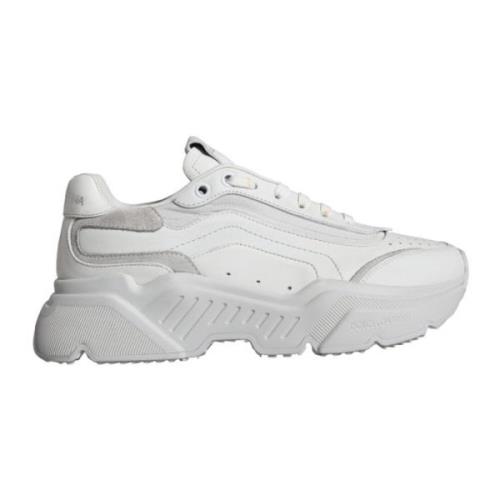 Portofino Leren Sneakers Wit Dolce & Gabbana , White , Dames