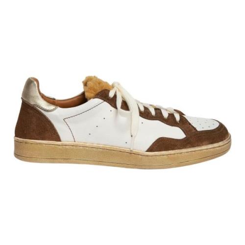 Gouden Sneaker met Nappa en Suède Elia Maurizi , Multicolor , Dames