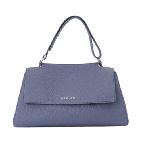 Zachte leren Longuette tas met modern design Orciani , Blue , Dames