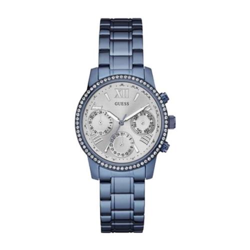 Blauw Roestvrijstalen Dameshorloge Guess , Blue , Unisex