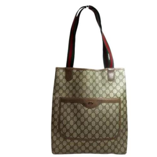 Pre-owned Canvas totes Gucci Vintage , Green , Dames