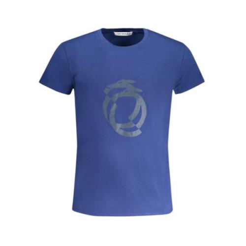 Print Logo Ronde Hals T-Shirt Trussardi , Blue , Heren