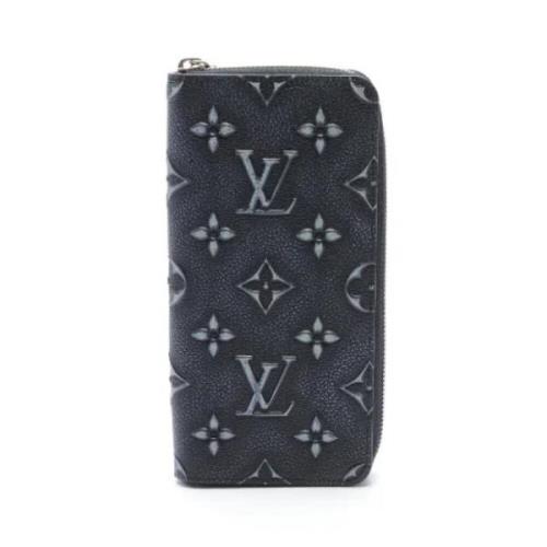 Pre-owned Leather wallets Louis Vuitton Vintage , Black , Heren