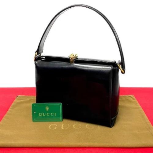 Pre-owned Leather handbags Gucci Vintage , Black , Dames