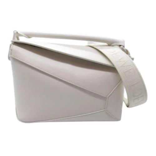 Pre-owned Leather handbags Loewe Pre-owned , White , Dames