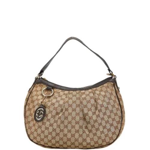 Pre-owned Canvas gucci-bags Gucci Vintage , Beige , Dames