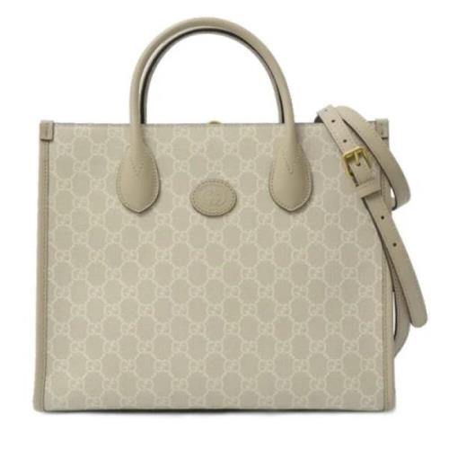 Pre-owned Canvas totes Gucci Vintage , Beige , Dames