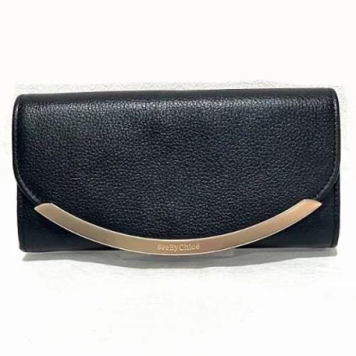 Pre-owned Leather wallets Chloé Pre-owned , Black , Dames