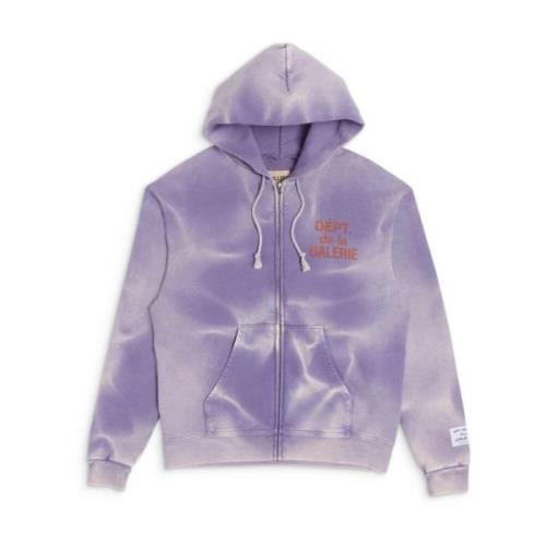 Paarse Zip Up Hoodie Zonverbleekt Gallery Dept. , Purple , Heren