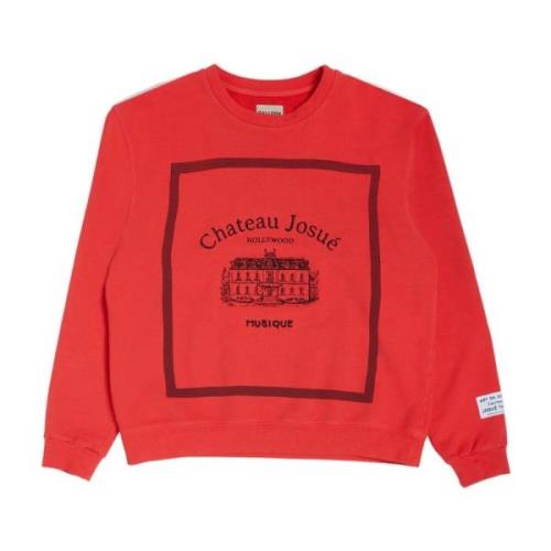 Rode 'Musique' Crewneck met Chateau Josué Gallery Dept. , Red , Heren