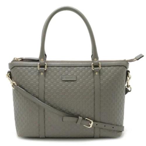 Pre-owned Leather totes Gucci Vintage , Gray , Dames