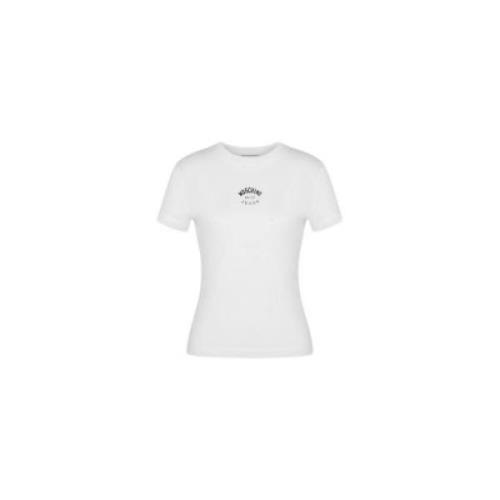 Wit Logo Voorkant T-Shirt Moschino , White , Dames