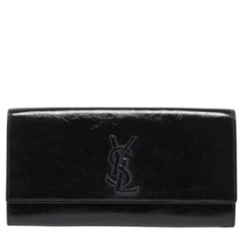 Pre-owned Leather clutches Yves Saint Laurent Vintage , Black , Dames