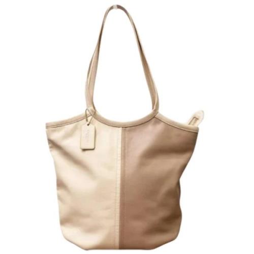 Pre-owned Leather handbags Coach Pre-owned , Beige , Dames