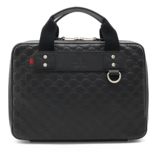 Pre-owned Leather briefcases Gucci Vintage , Black , Heren