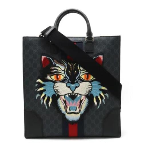 Pre-owned Canvas totes Gucci Vintage , Black , Dames