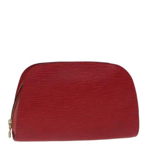 Pre-owned Leather clutches Louis Vuitton Vintage , Red , Dames