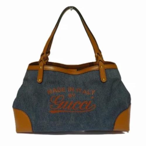 Pre-owned Leather totes Gucci Vintage , Blue , Dames