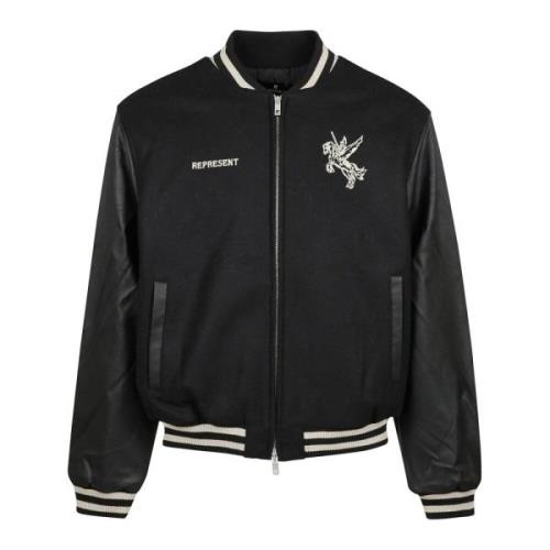 Wollen Varsity Jack Represent , Black , Heren