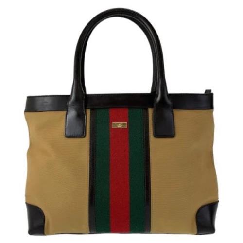 Pre-owned Canvas totes Gucci Vintage , Beige , Dames