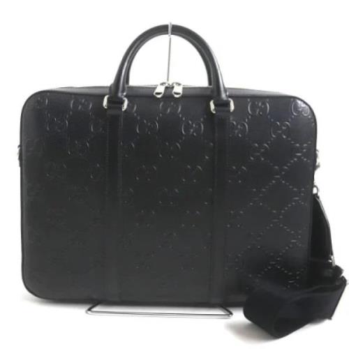 Pre-owned Leather briefcases Gucci Vintage , Black , Heren